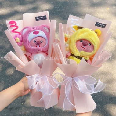 Giỏ hoa gấu bông Loopy siêu xinh - Quà sinh nhật, lễ tình nhân, chỉ 90.000₫