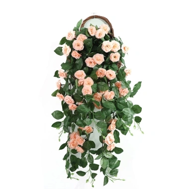 Giỏ Hoa Hồng Giả Bằng Nhựa Treo Tường Trang Trí Phòng Khách - Giá 74.203 VND
