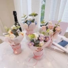 Giỏ hoa len handmade Valentine, sinh nhật, 8/3, 20/10 - kèm túi + đèn 3 chế độ, giá 65.000đ