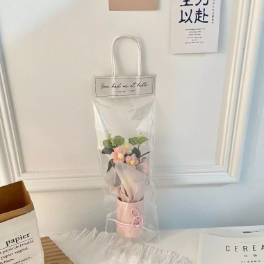 Giỏ hoa len handmade Valentine, sinh nhật, 8/3, 20/10 - kèm túi + đèn 3 chế độ, giá 65.000đ
