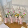 Giỏ hoa len handmade Valentine, sinh nhật, 8/3, 20/10 - kèm túi + đèn 3 chế độ, giá 65.000đ 7