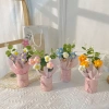 Giỏ hoa len handmade Valentine, sinh nhật, 8/3, 20/10 - kèm túi + đèn 3 chế độ, giá 65.000đ 8