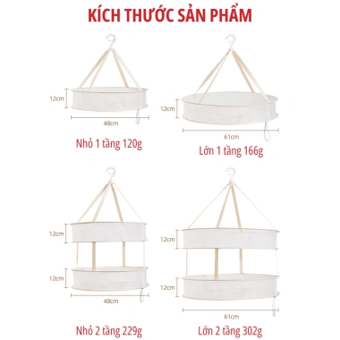 Giỏ lưới phơi đồ ECOCO 1-2 tầng kèm móc treo đa năng - Giá 65k (giảm từ 79.3k)