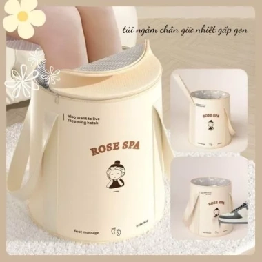 Giỏ Ngâm Chân Gấp Gọn, Xô Vải Ngân Chân Giữ Nhiệt, Đựng Nước Di Động