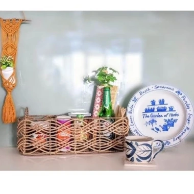 Giỏ nhựa giả mây oval 3 ngăn – Kệ bếp, Picnic dã ngoại, Tiệc event, Giá chỉ 136.000₫ 7