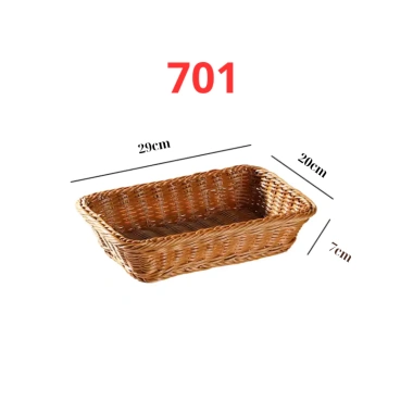 Giỏ Nhựa Mây Tre Đan Vintage - Rổ Đựng Hoa Quả Dã Ngoại, Decor, Giá 63.000đ