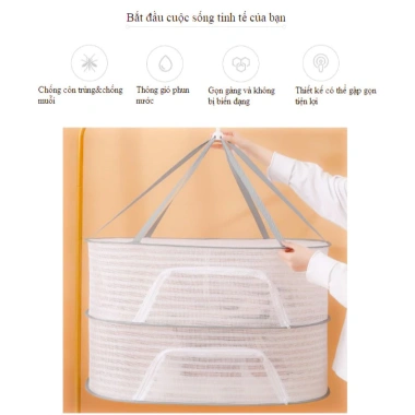 Giỏ Phơi Thực Phẩm Chống Gió, Chống Côn Trùng - Phơi Đồ Tiện Lợi, Giá 69.000₫