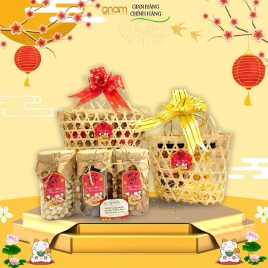 Giỏ Quà Biếu Tết Hạt Mix Nhiều Loại Dinh Dưỡng Cao Cấp - Giá Ưu Đãi 269k