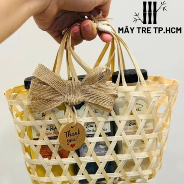 Giỏ quà mây tre size trung đựng trái cây, hủ hạt, túi quà tặng - Giá chỉ 22.000 VND, giảm từ 26.620