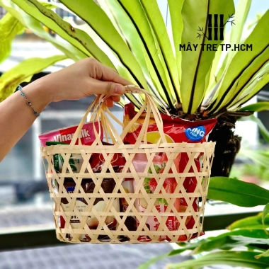 Giỏ quà mây tre size trung đựng trái cây, hủ hạt, túi quà tặng - Giá chỉ 22.000 VND, giảm từ 26.620