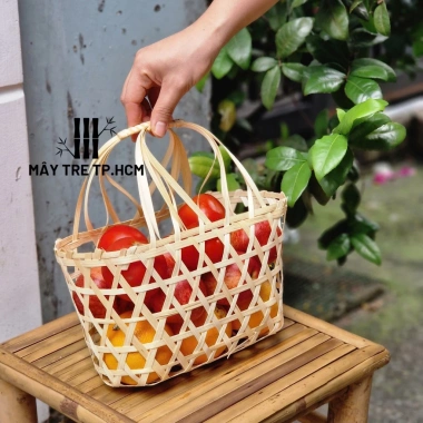 Giỏ quà mây tre size trung đựng trái cây, hủ hạt, túi quà tặng - Giá chỉ 22.000 VND, giảm từ 26.620