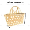 Giỏ quà mây tre size trung đựng trái cây, hủ hạt, túi quà tặng - Giá chỉ 22.000 VND, giảm từ 26.620 9