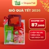 Giỏ quà Tết 2 trà topping Wil + bình hoa thủy tinh – Quà tặng người thân 121k