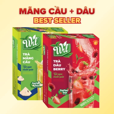 Giỏ quà Tết 2 trà topping Wil + bình hoa thủy tinh – Quà tặng người thân 121k 6