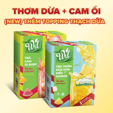 Giỏ quà Tết 2 trà topping Wil + bình hoa thủy tinh – Quà tặng người thân 121k 7