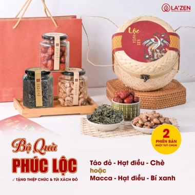 Giỏ quà Tết 2.026 mây tre đan - Hạt dinh dưỡng hỗ trợ sức khỏe La'zen, giảm còn 447.450₫ 3