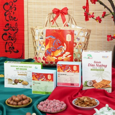 Giỏ Quà Tết Đoàn Viên Ấm Áp Giá Ưu Đãi 239.000 VND Quà Tết Gia Đình Yêu Thương