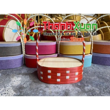 Giỏ quà Tết - Đựng trái cây oval đan dây cam, giảm giá 52.000₫ (giá gốc 62.920₫) 5