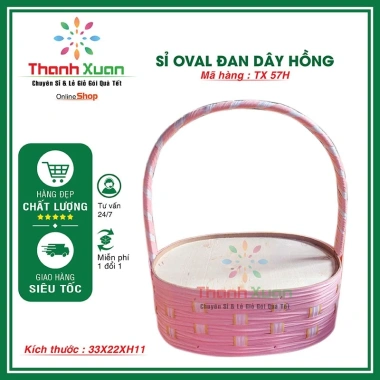 Giỏ quà Tết - Đựng trái cây oval đan dây cam, giảm giá 52.000₫ (giá gốc 62.920₫) 8