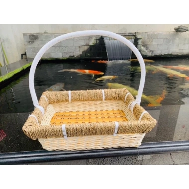 Giỏ quà Tết giỏ trái cây, giỏ hoa quả mây viền cói - Giá sỉ 60.000, giảm còn 48.000 VNĐ 3