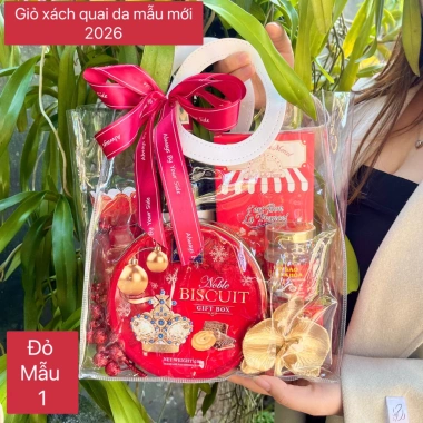 Giỏ quà Tết quai da mẫu 2.026 sang trọng, ý nghĩa – Giá chỉ 199.000 VND, giảm từ 258.700 VND