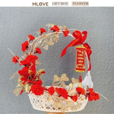 Giỏ quà Tết siêu rẻ 11.000đ - Set quà tết gói sẵn, phụ kiện đẹp, trang trí sẵn