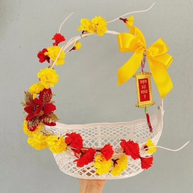 Giỏ quà Tết siêu rẻ 11.000đ - Set quà tết gói sẵn, phụ kiện đẹp, trang trí sẵn