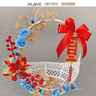 Giỏ quà Tết siêu rẻ 11.000đ - Set quà tết gói sẵn, phụ kiện đẹp, trang trí sẵn