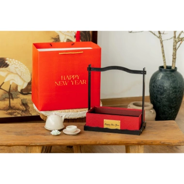 Giỏ Quai Xách Đựng Quà Tết Hoa Quả - 34x19x9cm, Khung, Kèm Túi Xách 25.000đ 4