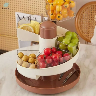 Giỏ Thoát Nước Lẩu Xoay – Khay Chia Vệ Sinh, Phục Vụ Thực Phẩm, Tiện Lợi Nhà Bếp 3