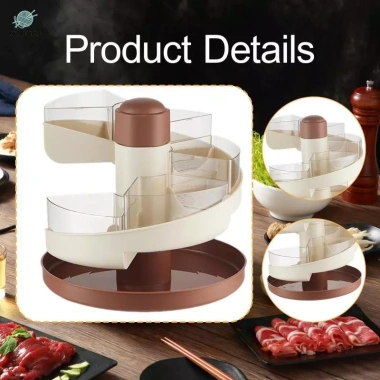 Giỏ Thoát Nước Lẩu Xoay – Khay Chia Vệ Sinh, Phục Vụ Thực Phẩm, Tiện Lợi Nhà Bếp 4