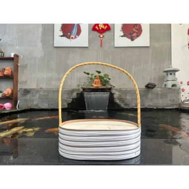 Giỏ trái cây nhựa bầu dục - Quà Tết, quà biếu, giá 38.000đ, sang trọng, tiện lợi 2