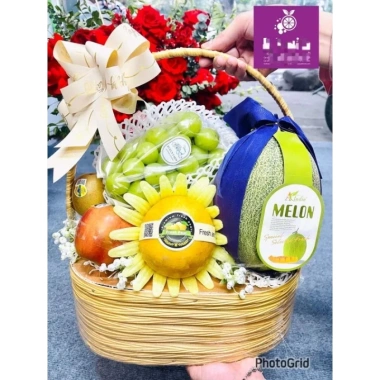 Giỏ trái cây tươi ngon, đầy dưa lưới - Giá chỉ 600.000₫, giảm đến 19%