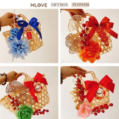 Giỏ tre đựng quà Tết đa mẫu đẹp - Đựng bánh kẹo, trang trí Tết, siêu rẻ 8.000₫ 3