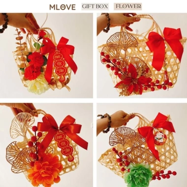 Giỏ tre đựng quà Tết đa mẫu đẹp - Đựng bánh kẹo, trang trí Tết, siêu rẻ 8.000₫ 4