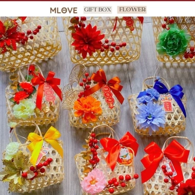 Giỏ tre đựng quà Tết đa mẫu đẹp - Đựng bánh kẹo, trang trí Tết, siêu rẻ 8.000₫ 5