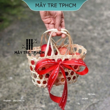 Giỏ tre quà tặng mini từ mây tre tự nhiên size nhỏ gọn, giá 15.500đ 3