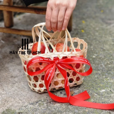 Giỏ tre quà tặng mini từ mây tre tự nhiên size nhỏ gọn, giá 15.500đ 4