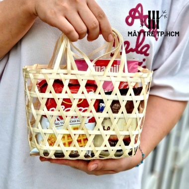 Giỏ tre quà tặng mini từ mây tre tự nhiên size nhỏ gọn, giá 15.500đ 8