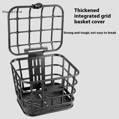 Giỏ trước xe đạp màu đen tháo rời có nắp - Phù hợp E-bike, giảm giá 23%