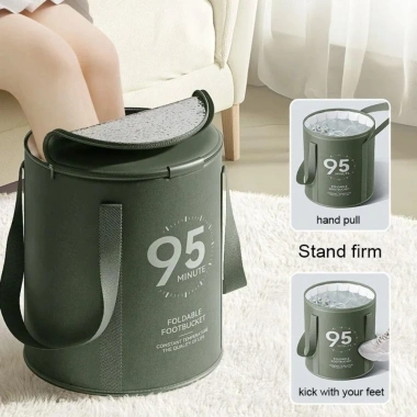 Giới hạn chân xô đa năng di động, ngâm chân túi cách nhiệt dày, có nắp, thích hợp du lịch ngoài trời - 131.769₫ 4