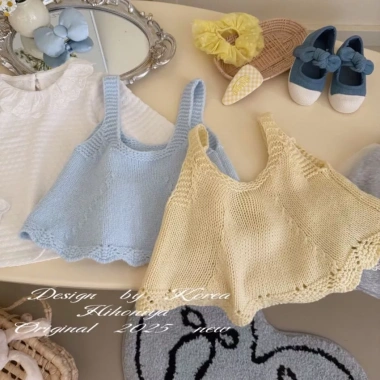 Girls Tank Top Đan Màu Nguyên Chất 2.025 - Dễ Thương Mùa Xuân Homewear 195.574 VND