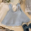 Girls Tank Top Đan Màu Nguyên Chất 2.025 - Dễ Thương Mùa Xuân Homewear 195.574 VND 4