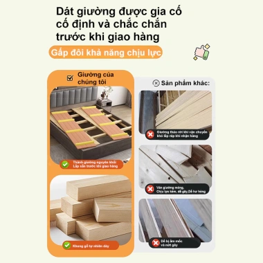 Giường ngủ gỗ hiện đại cao cấp, thiết kế tự nhiên, ngăn chứa tiện lợi, chắc chắn sang trọng - chỉ 1.799.500₫ 8