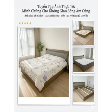 Giường ngủ gỗ hiện đại cao cấp, thiết kế tự nhiên, ngăn chứa tiện lợi, chắc chắn sang trọng - chỉ 1.799.500₫ 9