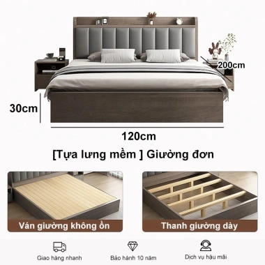 Giường ngủ gỗ hiện đại cao cấp, thiết kế tự nhiên, ngăn chứa tiện lợi, chắc chắn sang trọng - chỉ 1.799.500₫ 10