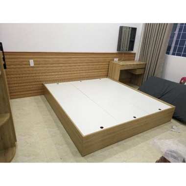 Giường ngủ melamine gỗ lõi xanh - Giá chỉ 1.9 triệu, thiết kế sang trọng bền bỉ