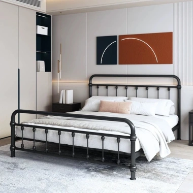Giường sắt mỹ nghệ khung thép 1m‑1m8 đa kích thước, giảm 20% chỉ 1,088,000₫ 8