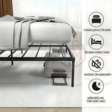 Giường sắt thanh đỡ thép - Bảng giường ổn định, yên tĩnh, giá ưu đãi 238.600₫