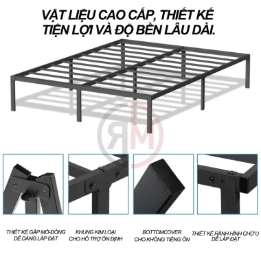 Giường sắt thanh đỡ thép - Bảng giường ổn định, yên tĩnh, giá ưu đãi 238.600₫
